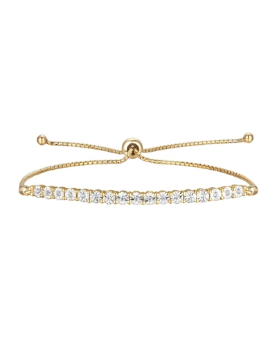 Shop Macy's Diamond Bolo Bracelet (1/10 Ct. T.w.) In Sterling Silver, 14k Gold-plated Sterling Silver Or 14k Ros In Yellow