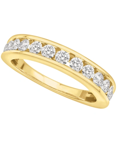 Macy's Certified Diamond Channel Band (1 Ct. T.w.) In 14k White Gold Or Yellow Gold In Yellow Gold