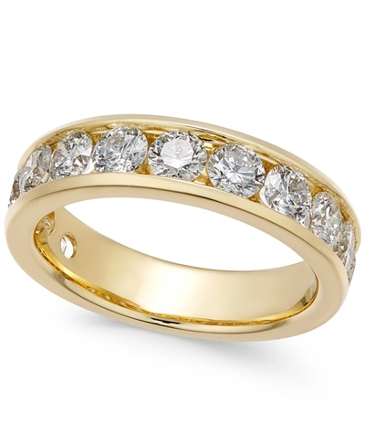 Shop Macy's Diamond Channel Band (2 Ct. T.w.) In 14k Gold In Yellow Gold