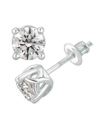 Macy's Gia Certified Diamond Stud Earrings (2 Ct. T.w.) In 14k White Gold In White Gold