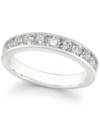 Shop Macy's Diamond Channel Band (1 1/2 Ct. T.w.) In 14k White Or Yellow Gold In White Gold