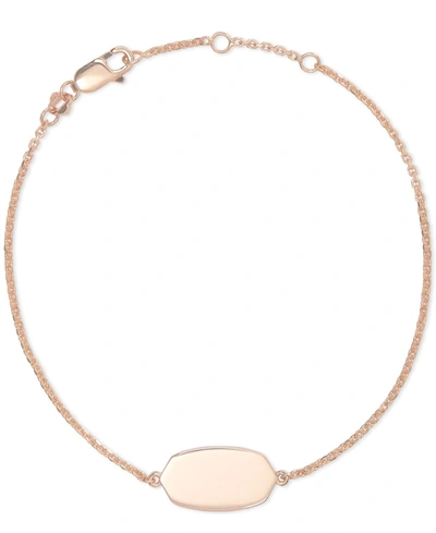 Shop Kendra Scott Cable Chain Id Bracelet In Rose Gold