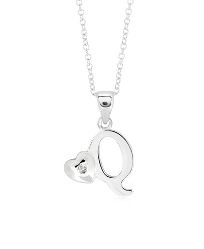 Shop Rhona Sutton 4 Kids Children's Initial Heart Pendant Necklace In Sterling Silver