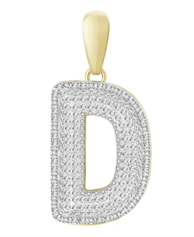 Shop Macy's Diamond (3/8 Ct.t.w.) Initial Pendant In 14k Yellow Gold