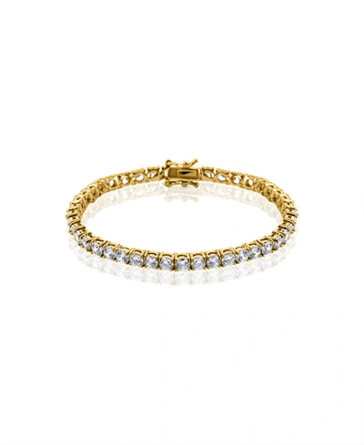 Shop Oma The Label Tennis Collection 4mm Bracelet In Gold Tone