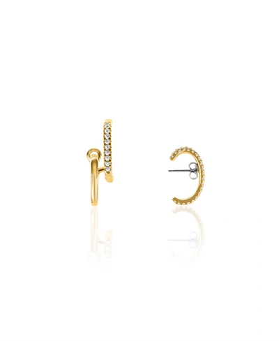Shop Oma The Label Lydia Asymmetrical Earrings In Gold Tone