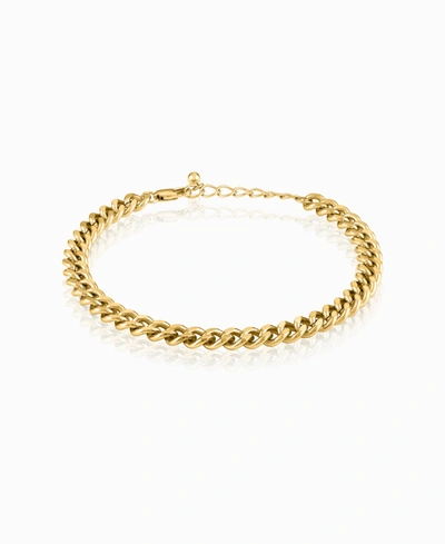 Shop Oma The Label Cuban Link Collection Anklet In Gold Tone