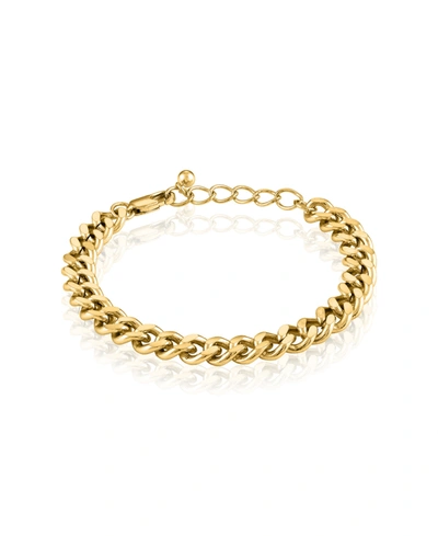 Shop Oma The Label Cuban Link Collection Anklet In Gold Tone