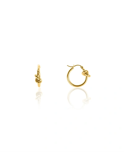 Shop Oma The Label Knot Small Hoop Earrings In Gold Tone