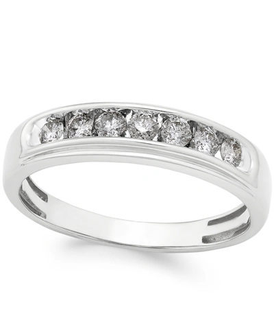 Macy's Men's Diamond Band (1/2 Ct. T.w.) In 10k White Gold In White Gold
