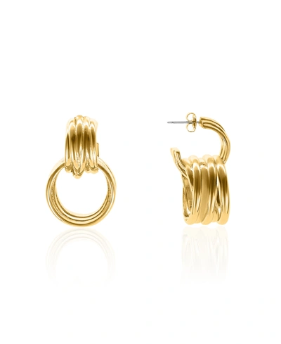 Shop Oma The Label Idia Earrings In Gold Tone