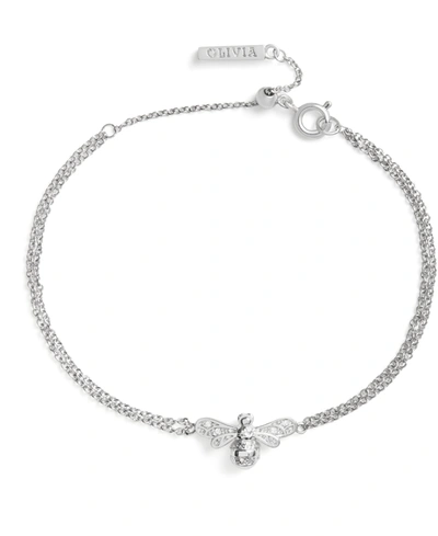 Shop Olivia Burton Women's Sparkle Bee Bracelet In Silver-plated
