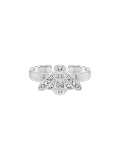 Shop Olivia Burton Women's Glitter Bee Silver-tone Ring