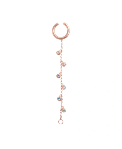 Shop Olivia Burton Women's Rainbow Charm Rose Gold-tone Ear Cuff