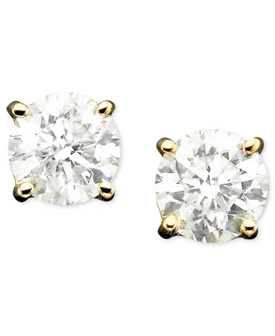 Shop Macy's Diamond Stud Earrings In 14k Gold (1/3 Ct. T.w.)