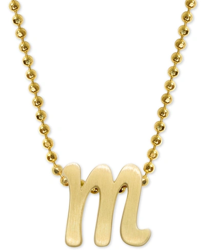Shop Alex Woo Scripted Initial 16" Pendant Necklace In 14k Gold
