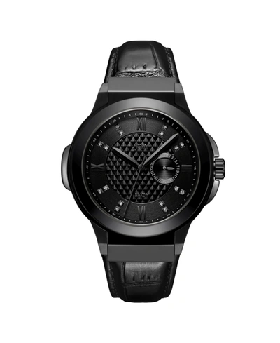 Shop Jbw Men's Saxon Diamond (1/6 Ct. T.w.) Watch In Gunmetal-plated Stainless Steel Watch 48mm In Black