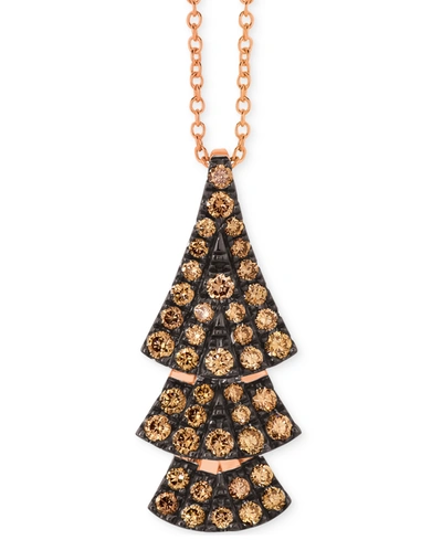 Le Vian Chocolate Diamond Tiered 18" Pendant Necklace (5/8 Ct. T.w.) In 14k Rose Gold In Rose Gold