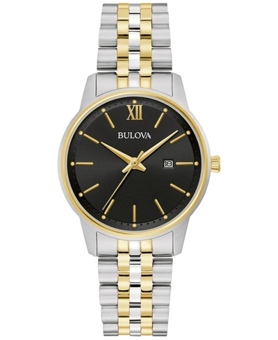 Shop Bulova Women's Classic Two-tone Stainless Steel Bracelet Watch 32mm, Created For Macy's