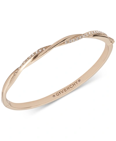 Shop Givenchy Pave Twist Bangle Bracelet In Gold