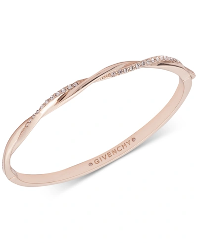 Shop Givenchy Pave Twist Bangle Bracelet In Pink