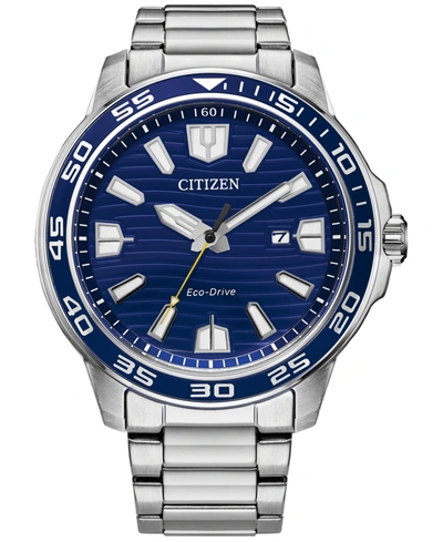 Shop Citizen Men's Sport Silver-tone Stainless Steel Bracelet Watch 45mm