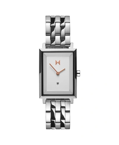 Shop Mvmt Women's Signature Square Stainless Steel Bracelet Watch, 24mm In Silver-tone
