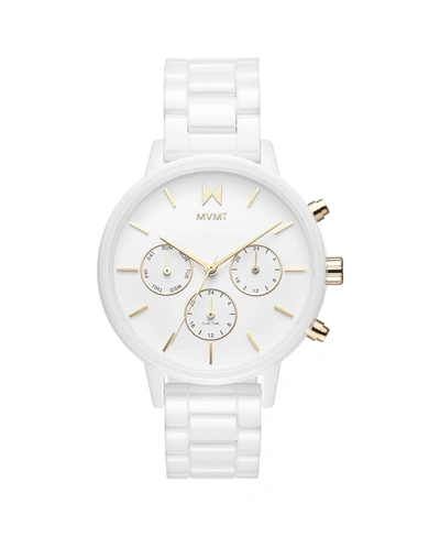 Shop Mvmt Nova White Ceramic Bracelet Watch 38mm