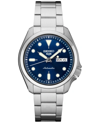 Shop Seiko Men's Automatic 5 Sports Stainless Steel Bracelet Watch 43mm In Blue