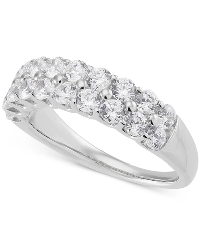 Shop Grown With Love Igi Certified Lab Grown Diamond Double Row Ring (1-1/2 Ct. T.w.) In 14k White Gold