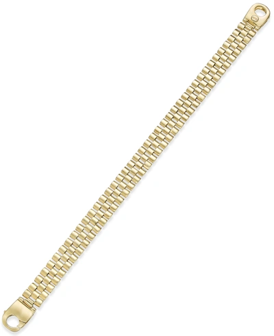 Shop Macy's Men's Link Bracelet In 14k Gold-plated Sterling Silver In Yellow Gold