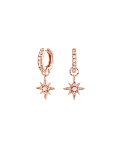 Shop Olivia Burton Women's Celestial Star Hoops Earrings In Rose Gold-tone
