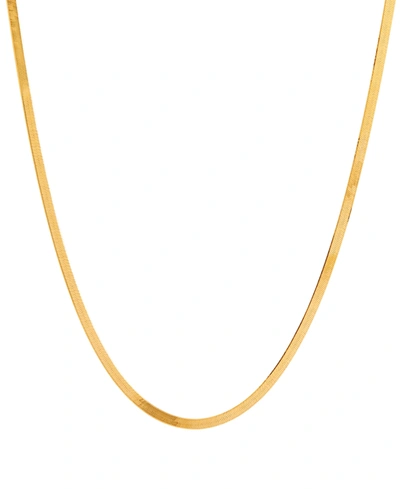 Shop Italian Gold Herringbone Link 18" Chain Necklace In 10k Gold