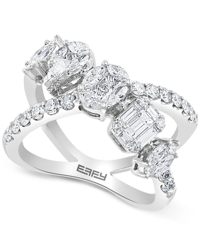 Effy Collection Effy Diamond Multi-shape Crossover Ring (1-5/8 Ct. T.w.) In 18k White Gold Or 18k Yellow Gold In White Gold