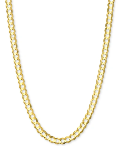 Italian Gold 20" Open Curb Link Chain Necklace (3-5/8mm) In Solid 14k Gold In Gold