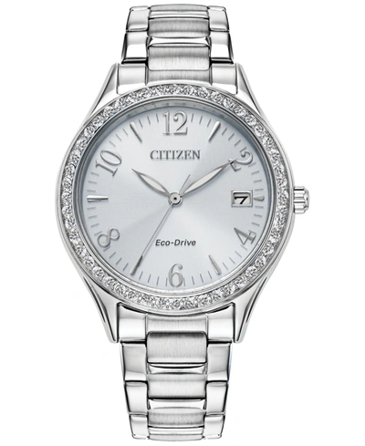 Shop Citizen Women's Eco Drive Classic Stainless Steel Bracelet Watch 34mm In Silver-tone