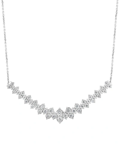 Effy Collection Effy Diamond Cluster 18" Statement Necklace (1 Ct. T.w.) In 14k White Gold (also Available In 14k Tw In White Gold