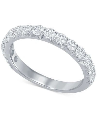 Shop Macy's Diamond French Pave Band (1 Ct. T.w.) In 14k White Or Yellow Gold In White Gold