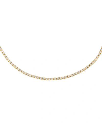 Adinas Jewels Thin Tennis Choker In 14k Gold Plated Over Sterling Silver In Gold