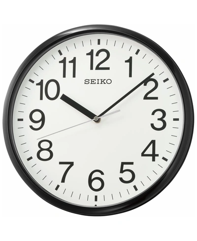 Shop Seiko Classic Black Office Clock In Black And White