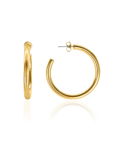 Shop Oma The Label Liv Medium Hoops In Gold Tone
