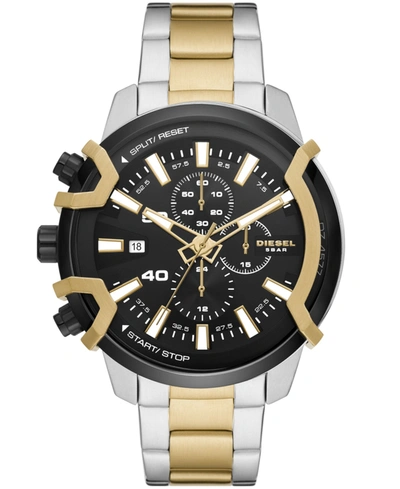 Diesel Men's Griffed Chronograph Two-tone Stainless Steel Bracelet Watch, 48mm In Gold-tone