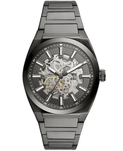 Shop Fossil Men's Everett Gray Stainless Steel Bracelet Watch 42mm