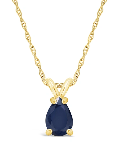 Macy's Emerald (3/4 Ct. T.w.) Pendant Necklace In 14k Yellow Gold (also In Ruby & Sapphire) In Sapphire