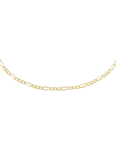 Shop Adinas Jewels Figaro Choker In 14k Gold Plated Over Sterling Silver