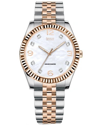 Shop American Exchange Men's Diamond-accent Two-tone Bracelet Watch 40mm In Pink