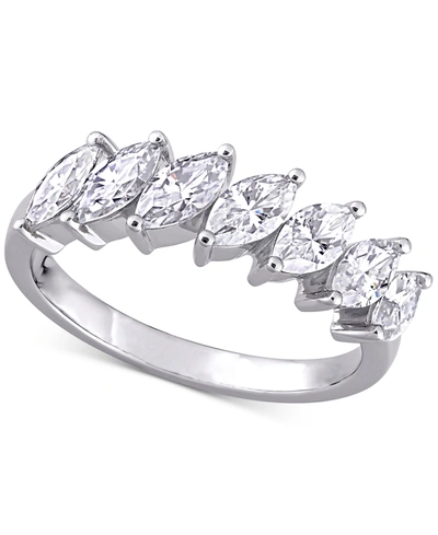 Macy's Lab-created Moissanite Marquise Statement Ring (1-3/4 Ct. T.w.) In 10k White Gold In Moissanite