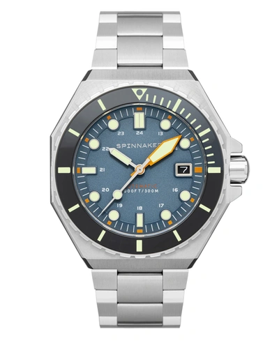 Shop Spinnaker Men's Dumas Automatic Blue Yonder With Silver-tone Solid Stainless Steel Bracelet Watch 44mm