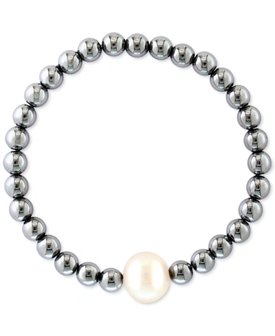 Effy Collection Effy Men's White Freshwater Pearl (11mm) & Hematite Stretch Bracelet (also In Black Freshwater Pearl In White