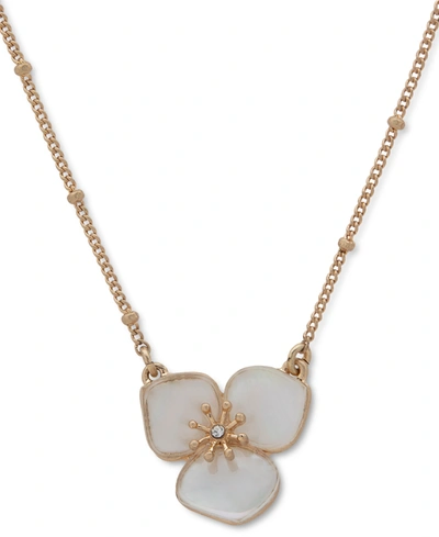 Shop Lonna & Lilly Gold-tone White Flower Pendant Necklace, 16" + 3" Extender